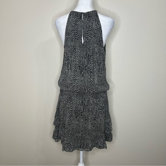 Ramy Brook BITSY 100% Silk Black & White Polka Dot Sleeveless Drop Waist Dress - Picture 10 of 16